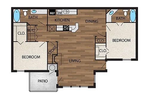 Floor plan B2B - Renovated