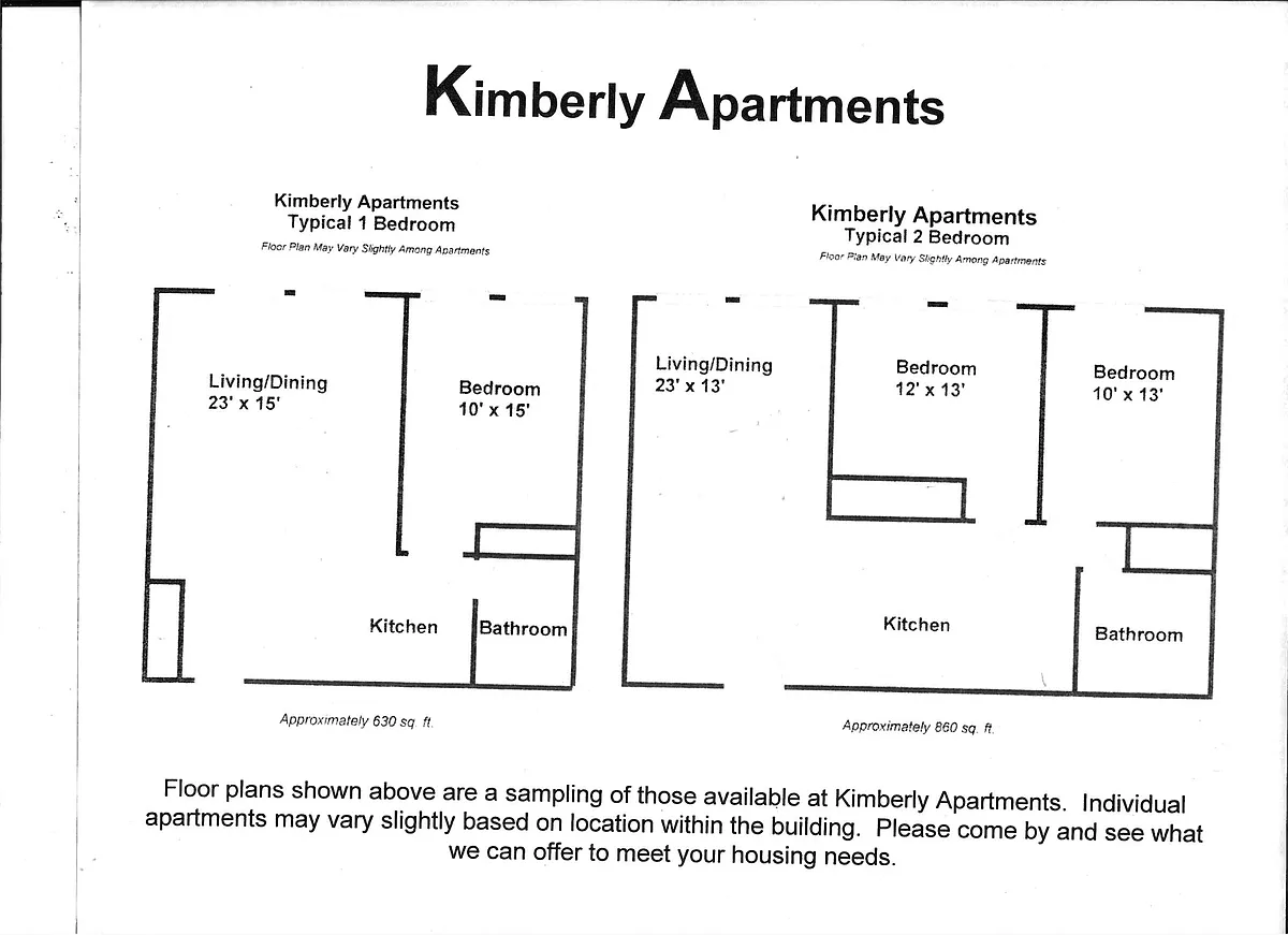 Floor plan 2 bd Kimberly
