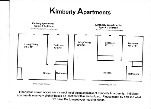 Floor plan 2 bd Kimberly