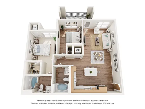 Floor plan 2AA - 60% (Wheelchair Accessible)