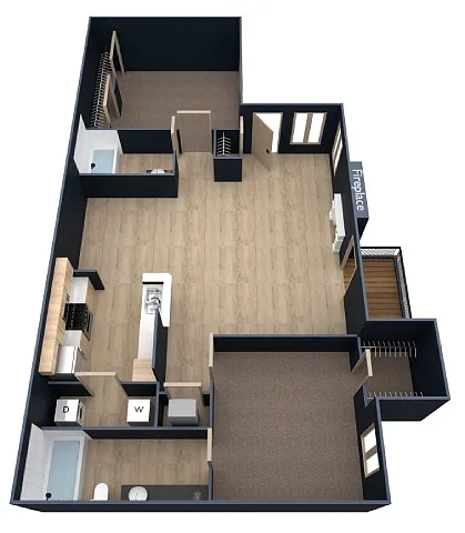 Floor plan B3-2 Bedrooms, 2 Bathrooms