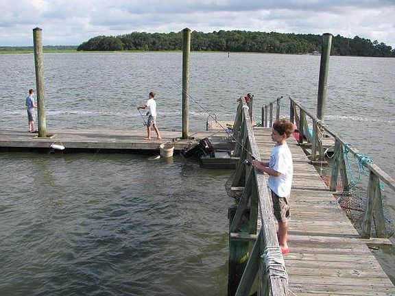 Fishing off the dock