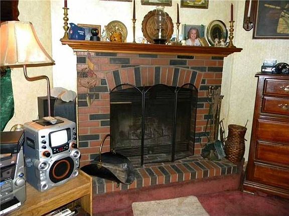Wood burning fireplace