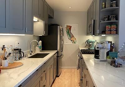 Kitchen with newer cabinets, countertops and appliances