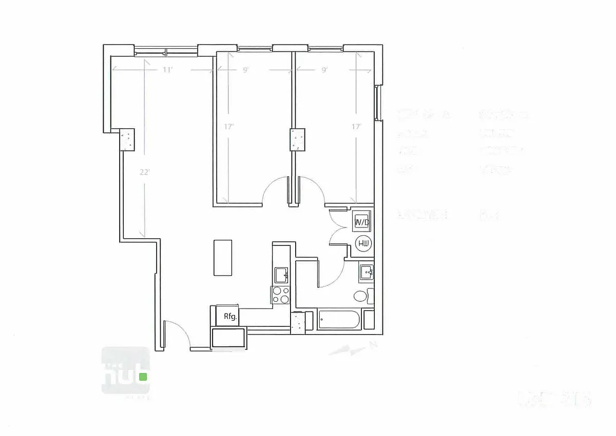 Floor plan 2 Bed - Bath