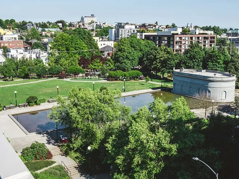 Peek at views of Cal Anderson Park--right next to Modera Broadway!