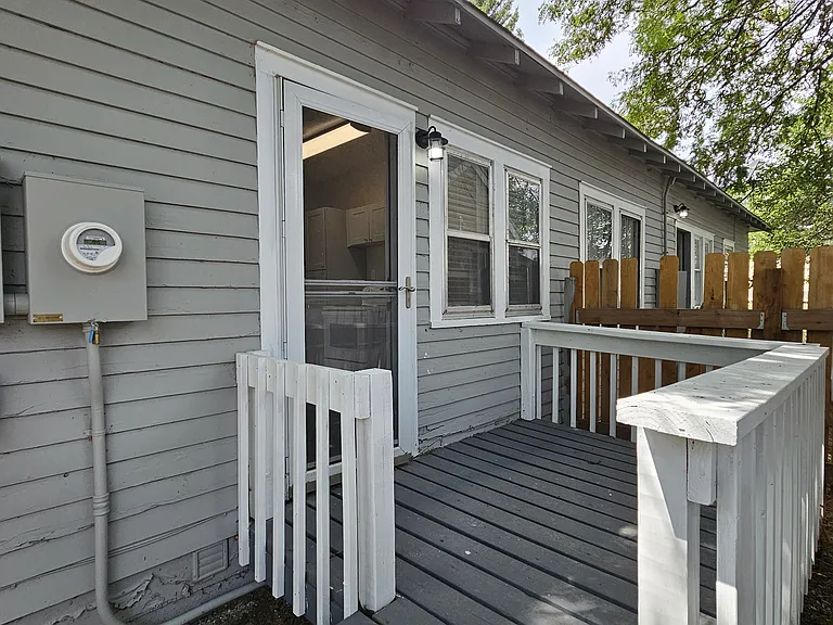 Private back porch perfect for grilling