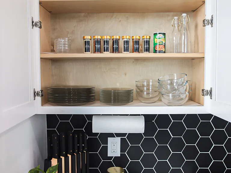 Kitchen cabinet.