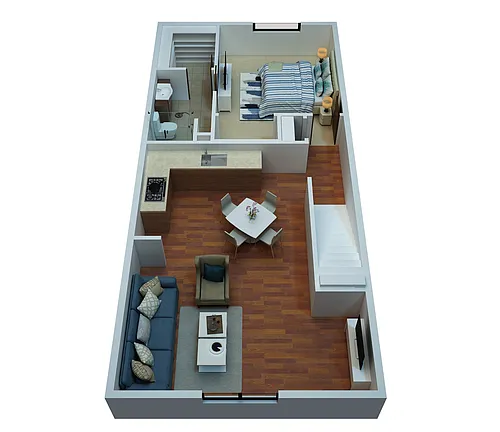 Floor plan 1 Bedroom 1 Bathroom