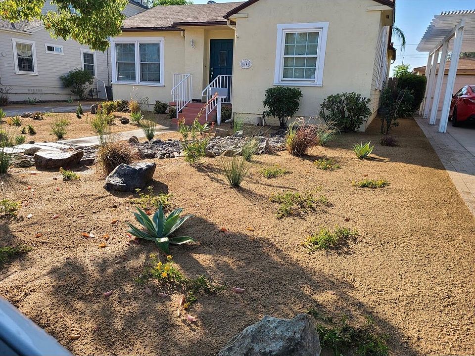 New drought resistance landscaping in front yard.