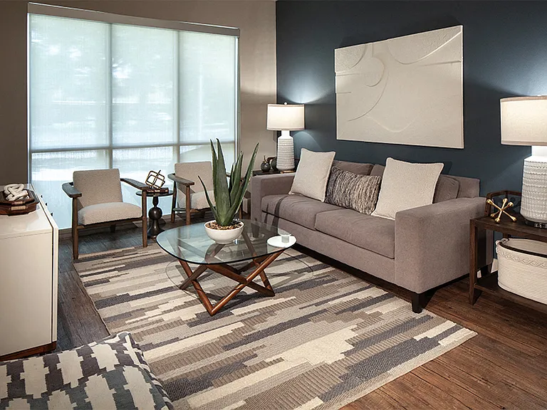 Luxury vinyl plank flooring in kitchen and living areas