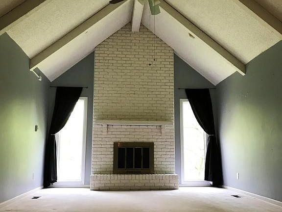 Great Room with wood burning fireplace