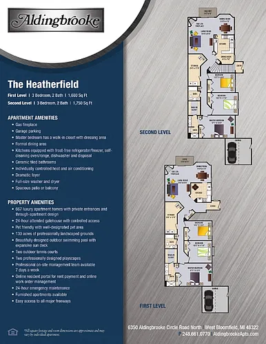 Floor plan Heatherfield - includes a 1 car garage