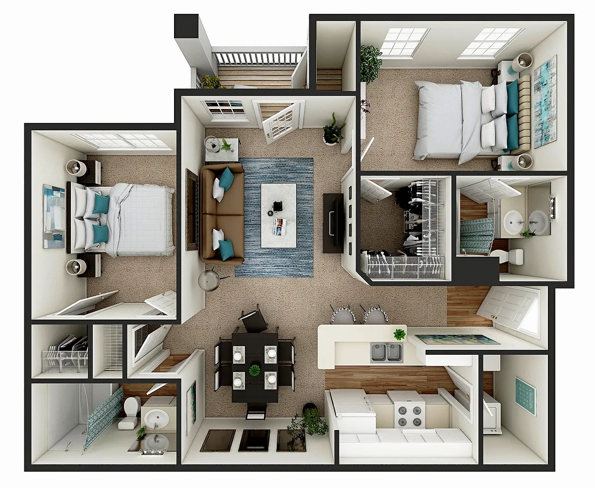 Floor plan 2 Bed 2 Bath