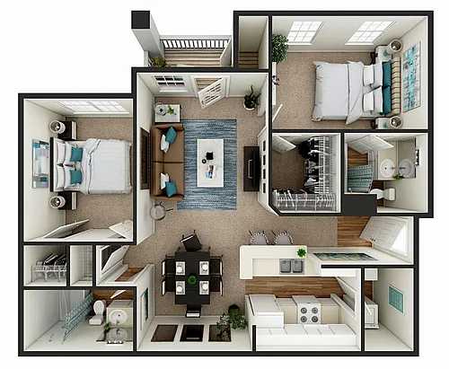 Floor plan 2 Bed 2 Bath