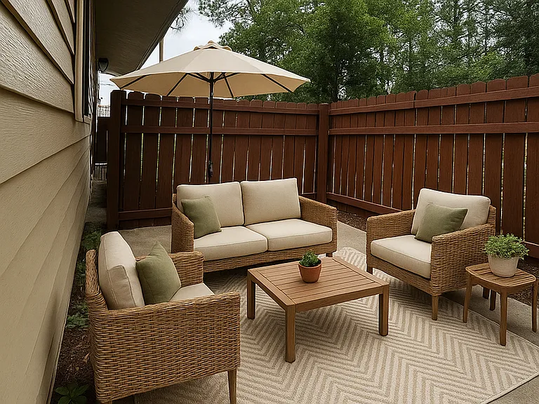 Enjoy your charming outdoor patio, perfect for relaxation and entertaining.