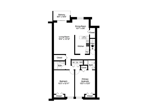 Floor plan Two Bedroom 2nd Floor