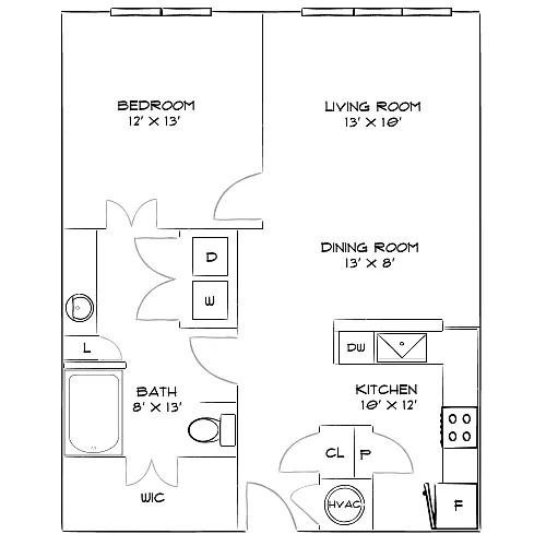 Floor plan Design 1B Premier 2