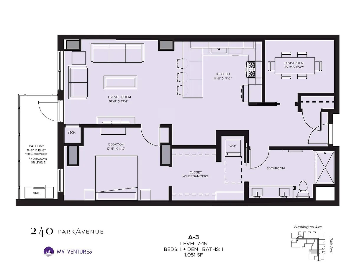 Floor plan $2.28/sq.ft. - One Bedroom A-3