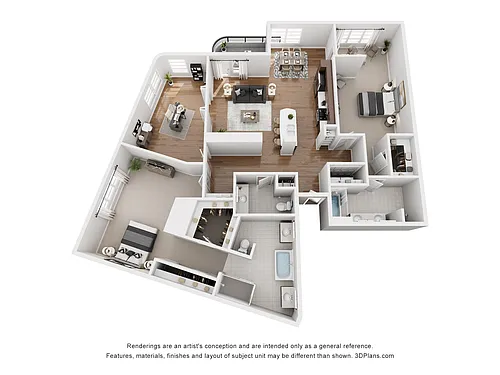 Floor plan 2x2B5-2 w/creative space (C2-2)