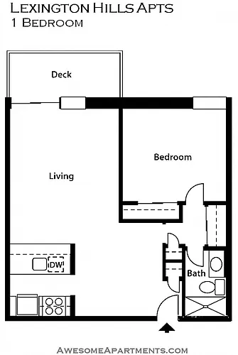 Floor plan Renovated 1 Bedroom 1 Bath