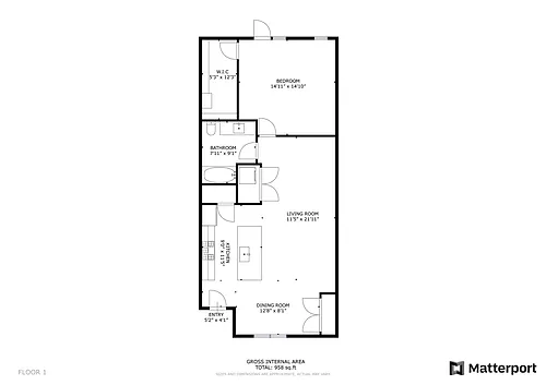 Floor plan Furnished 1 Bedroom