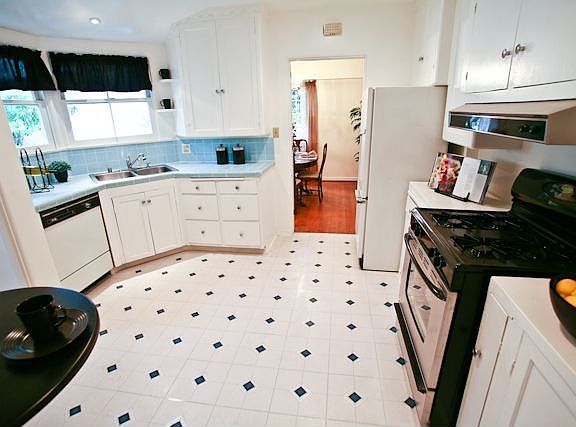 Kitchen with new floors