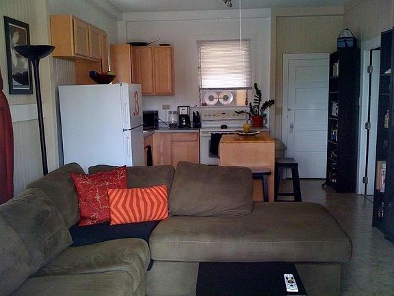 Open living room to kitchen