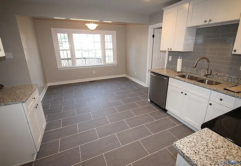 View into kitchen from the formal dining room.
