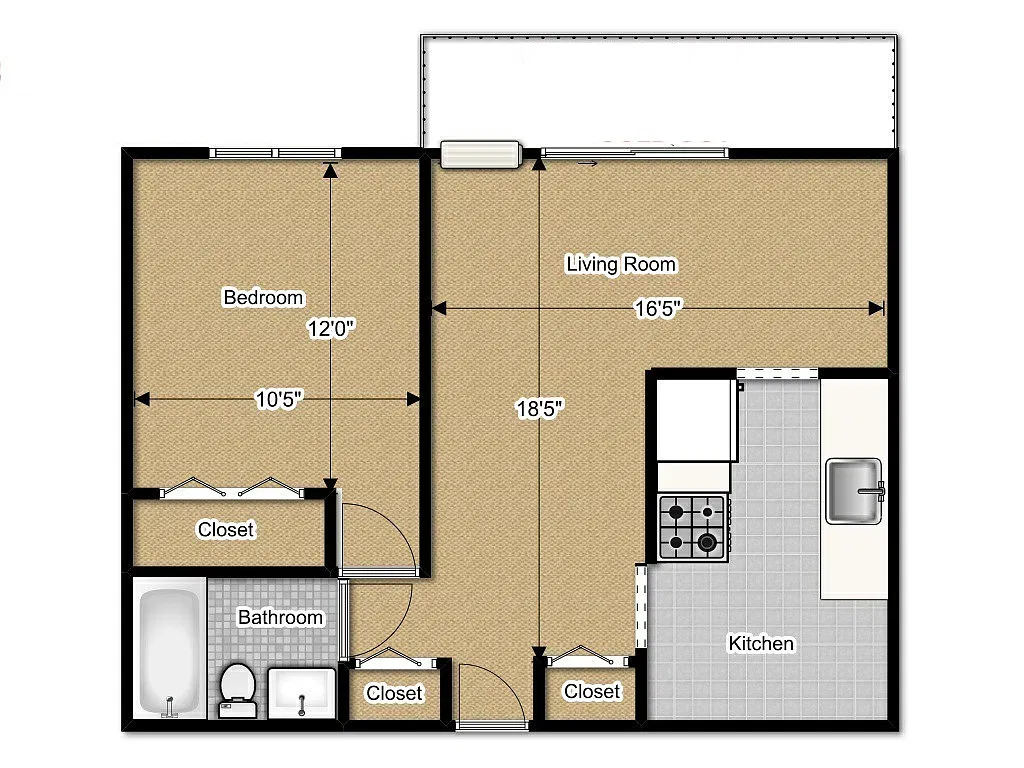 Floor plan One Bedroom Standard