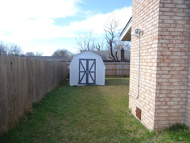 storage shed and yard
