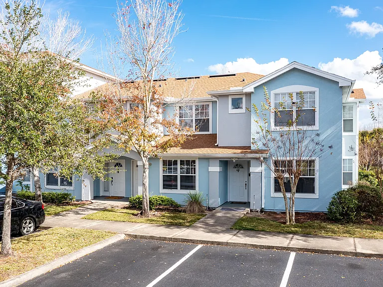 Charming townhome-style entrances with convenient parking.