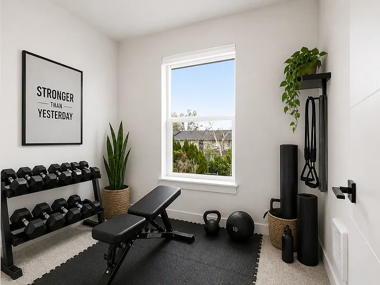 Flex room! Great for an office or workout space with plenty of natural light!

Photos may include AI-generated virtual staging to help visualize the home's potential. Finishes and layout remain unchanged.