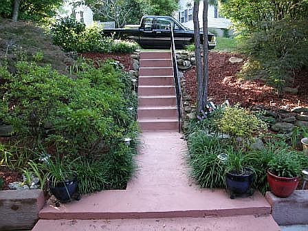 looking up from covered porch