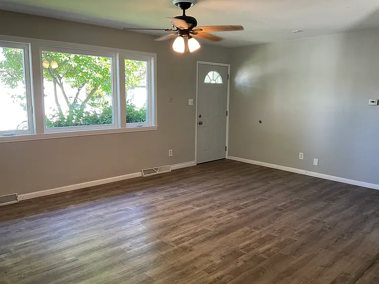 Living room looking at front door