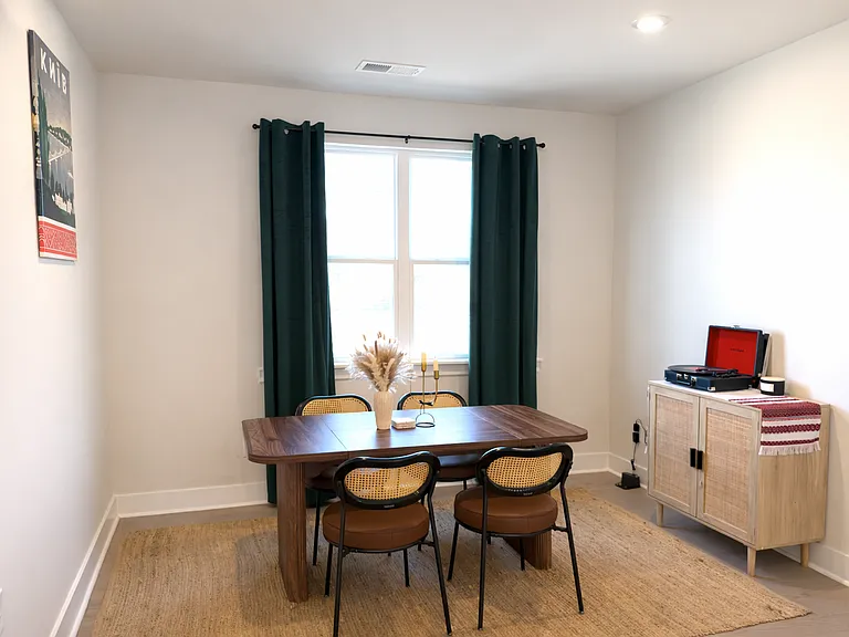 Dining area next to the kitchen and living space