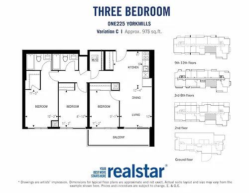 Floor plan 3 Bed 2 Bath C