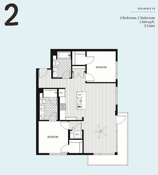 Floor plan 2X2 - 1144