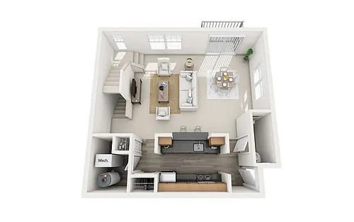 Floor plan C6T Two Bedroom Townhouse