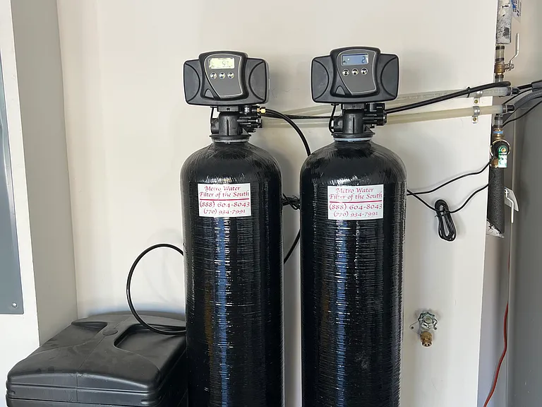 Whole home water filtration system in garage