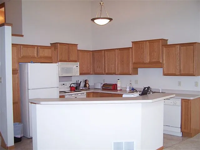 View of kitchen from living space