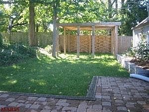 back yard with pergola