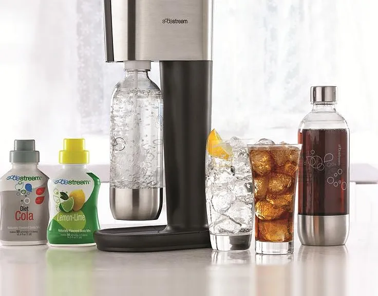 Experience the fun and convenience of a Sodastream, allowing you to make your own sparkling water or sodas whenever you desire.