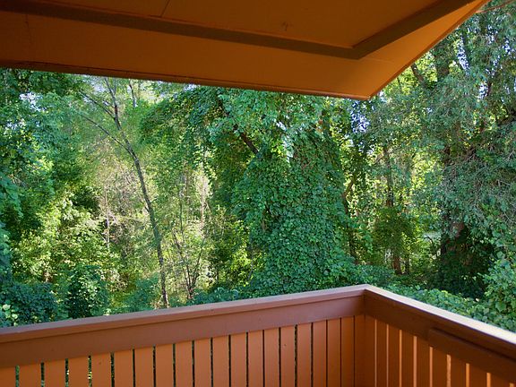 The wonderful view into a lovely forest that changes with the seasons from the private deck off the living room.