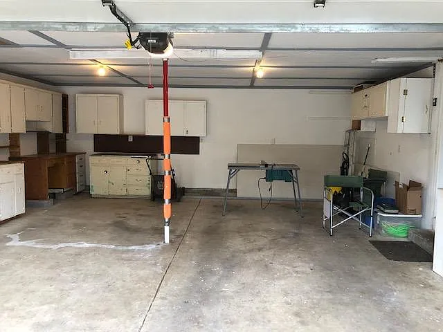 This is a nice sized 2 car garage. The Lawn mower is included!^)