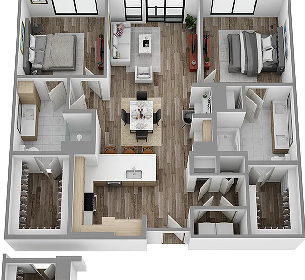 P: 2 bed / 2 bath P: 2 bed / 2 bath