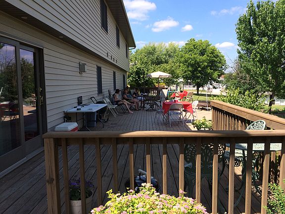 Rear patio all set for party