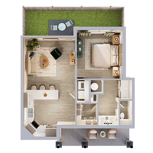Floor plan One Bedroom - A1