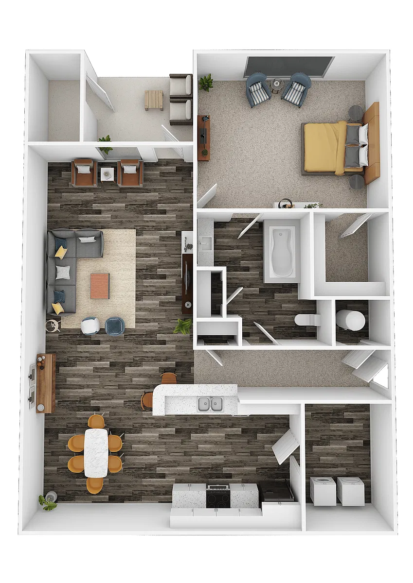 Floor plan 1 Bedroom 1 Bath