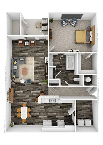 Floor plan 1 Bedroom 1 Bath